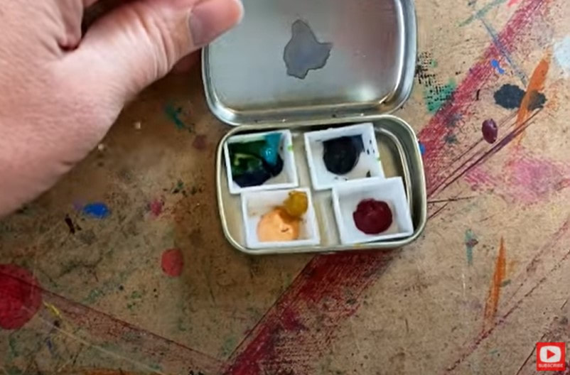 Empty Watercolor Palette Mini Travel Paint Box Metal Watercolor Paint  Packing Box Going Out Sketching Painting Art Supplies