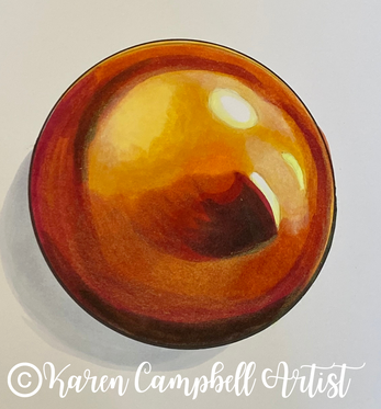 How to Shade a Copper Ball with Alcohol Markers and Karen Campbell Artist
