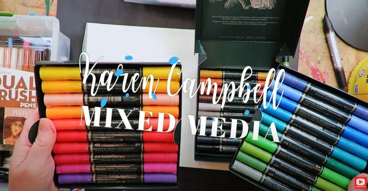 WHY You Need to Try FABER CASTELL WATERCOLOR MARKERS in Your Mixed Media  Art Projects! - KAREN CAMPBELL, ARTIST