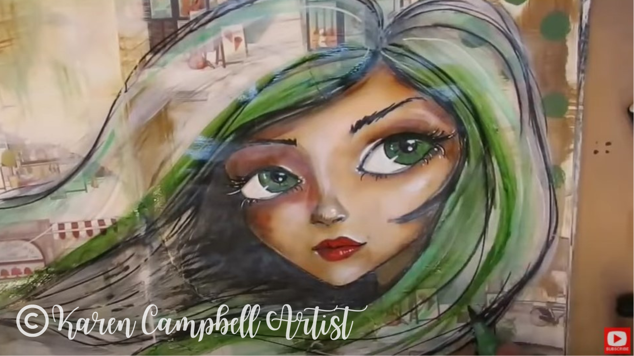 MIXED MEDIA on a FOAM HEAD?!? Heck YES! Make this with me in this REAL-TIME  tutorial!! - KAREN CAMPBELL, ARTIST