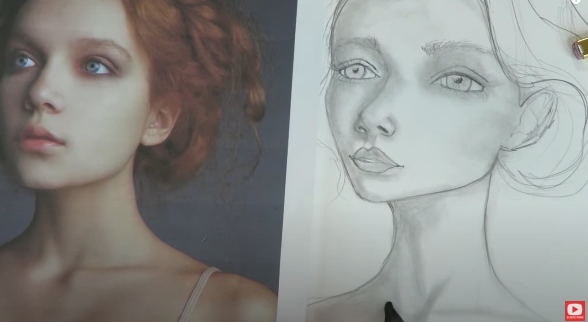 How to draw and shade a portrait using Graphite Pencils 