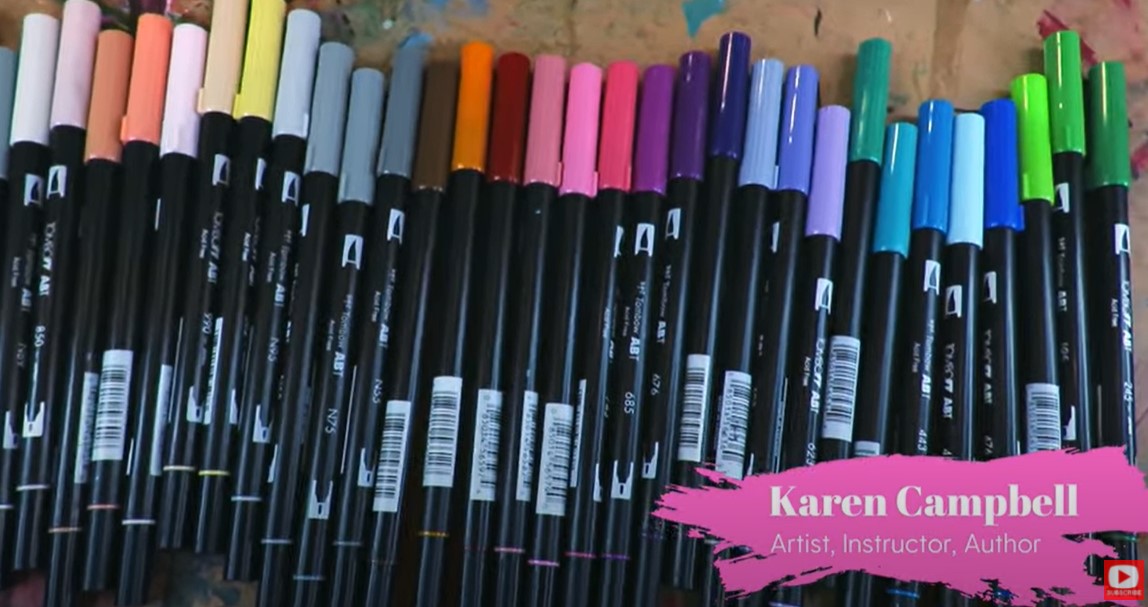QUICK & EASY Tombow Brush Pens TIPS for Painting MAGICAL Mixed Media  Portraits! - KAREN CAMPBELL, ARTIST