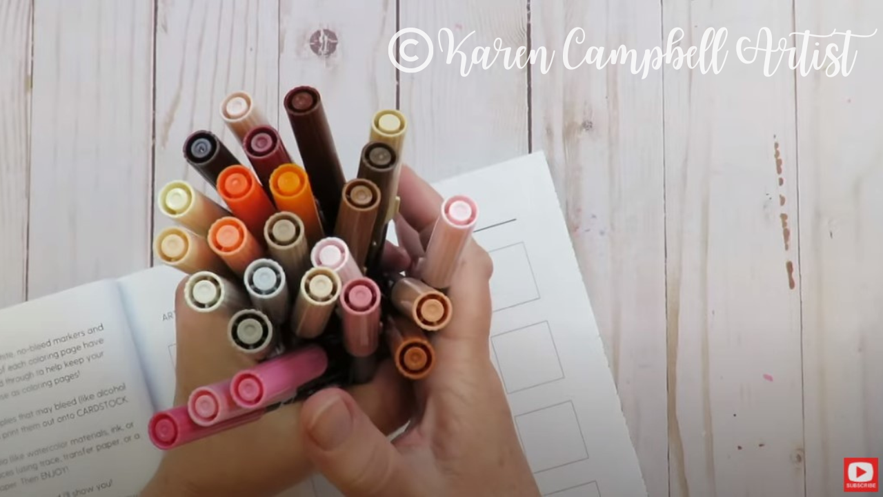 ECOLINE BRUSH PENS: Demo, Review & Mixed Media Portrait with Karen Campbell  