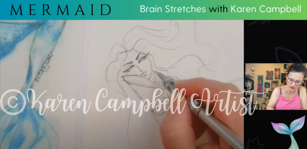 How to Draw a Martini Mermaid with Karen Campbell Artist 