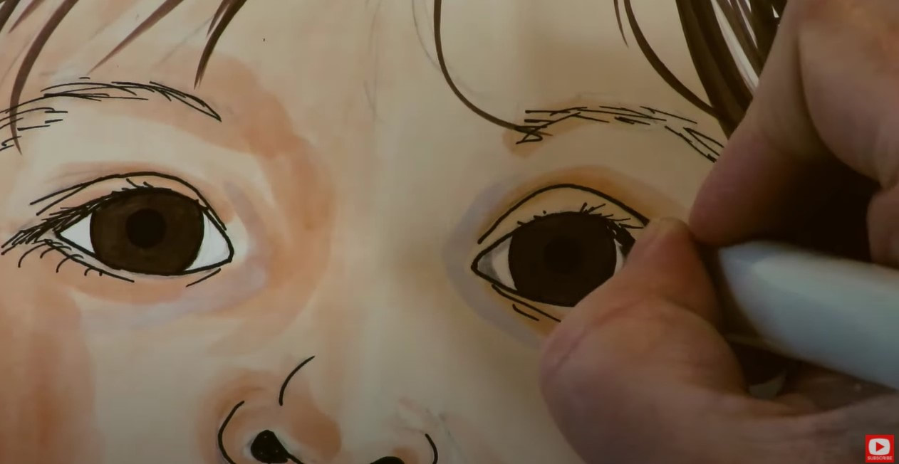 HOW to DRAW & SHADE a WHIMSICAL BABY'S Face in Copic Markers & Colored